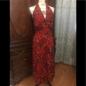 Oscar de la renta beautiful backless red dress 👗